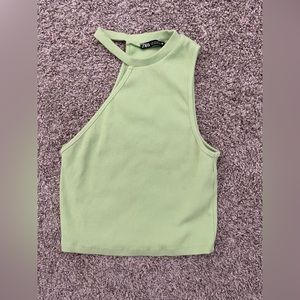 Zara Lime Green Tank/Crop Top Size M